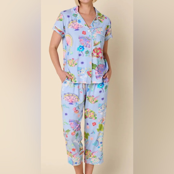 The Cat’S Pajamas Other - The Cat’s PJ’s Pima Cotton Tropical Whimsical Floral Pajama Set